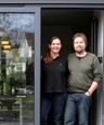 Jane Davies & Alex Bethall, Frome, Somerset with their new Bi fold Door