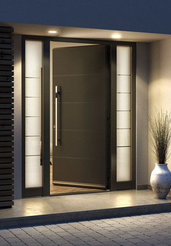 S 500 contemporary front and back aluminium door